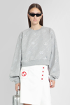 Gucci Gg Cotton Jersey Crop Sweatshirt In Grey