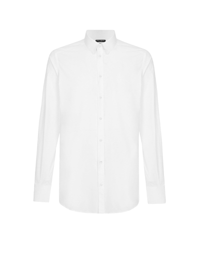 Dolce & Gabbana Cotton Tuxedo Shirt In White