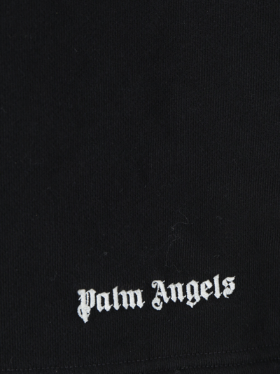 Palm Angels Straight-leg Logo-print Cotton-jersey Drawstring Shorts In Black