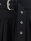 Off-white Pleated Midi Skirt In Tech Drill Fabric In Black