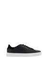 Axel Arigato 90 Clean Black Low Top Sneakers With Logo Lettering On The Side In Leather Man In Black