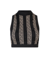 Balmain Monogram Stripe Wool Blend Crop Top