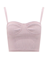 Alexander Mcqueen Rib-knit Bustier Sleeveless Top In Pink