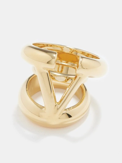 Valentino Garavani V-logo Ring In Yellow Gold