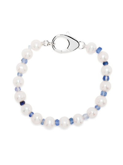 Hatton Labs Sterling Silver Pearl And Bead Bracelet In White