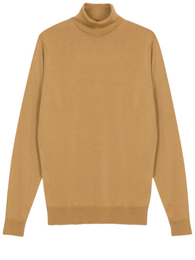 John Smedley Beige Merino Jumper In Camel