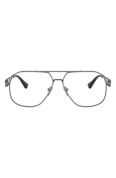 Versace 59mm Pilot Optical Glasses In Gunmetal