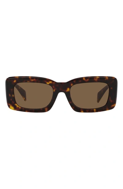 Versace Women's 54mm Rectangular Sunglasses In Havana