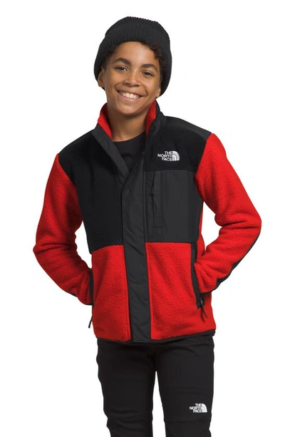 The North Face Kids' Forrest Fleece Mashup Jacket In 15q Fiery Red