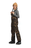The North Face Kids' Freedom Waterproof Insulated Recycled Polyester Snow Bib In Utility Brown Camp Texture
