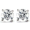 Pompeii3 1.00ct Round Brilliant Cut Natural Diamond Stud Earrings In 14k Gold Setting In White