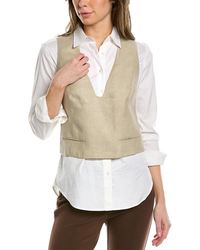 Brunello Cucinelli Linen Vest In Multi