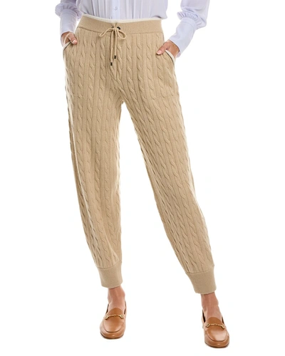 Brunello Cucinelli Cable-knit Cashmere Jogger In Beige