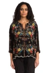 Johnny Was Cabo Button Down Blouse In Black In Multi
