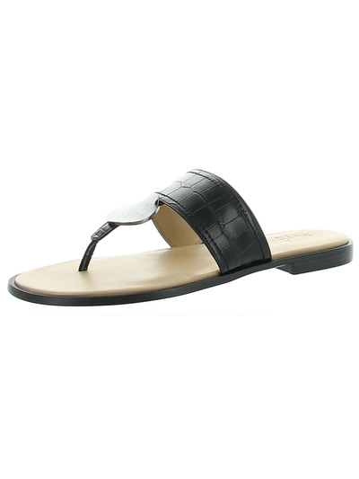 Naturalizer Frankie Womens Leather Thong Flip-flops In Black