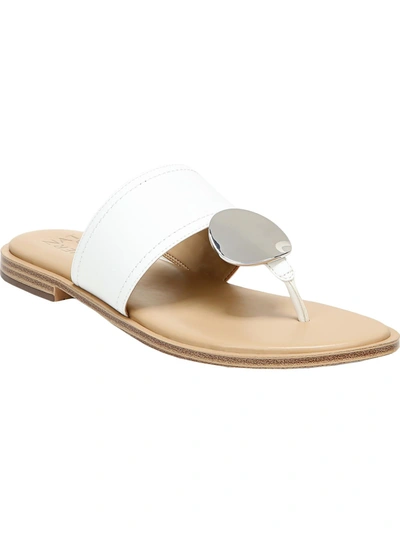 Naturalizer Frankie Womens Leather Thong Flip-flops In White
