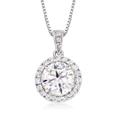 Ross-simons Moissanite Pendant Necklace In Sterling Silver In Multi