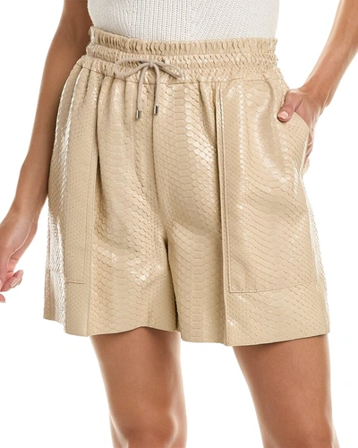 Brunello Cucinelli Leather Short In Beige