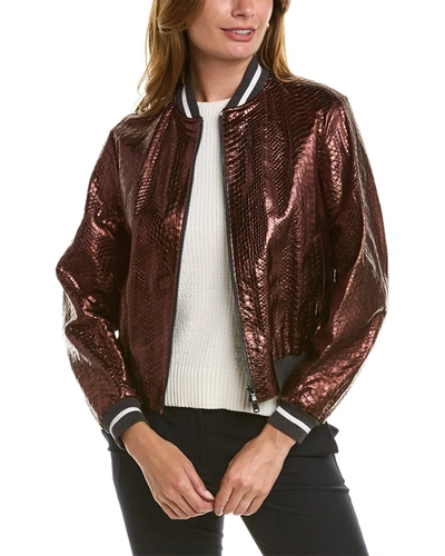 Brunello Cucinelli Leather Jacket In Red