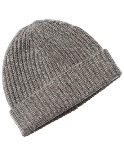 Amicale Cashmere Rib Hat In Grey