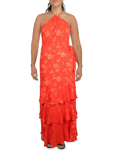 Lauren Ralph Lauren Womens Halter Long Maxi Dress In Red