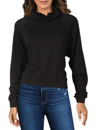 B & A By Betsy And Adam Womens Pullover Built-in Mask Crewneck Sweater In Black