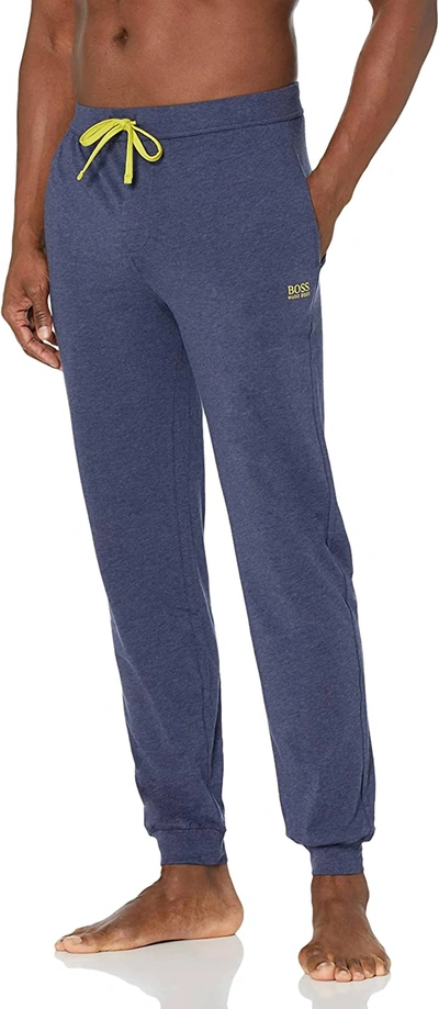 Hugo Boss Mix & Match Loungewear Cotton Knit Track Pants In Blue