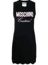 MOSCHINO SCALLOPED SLEEVELESS DRESS IN BLACK