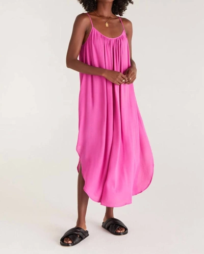 Z Supply Tiana Crinkle Midi Dress In Rose Violet In Multi