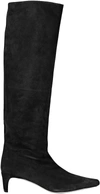 STAUD WOMEN WALLY SUEDE PULL ON HIGH BOOTS IN BLACK