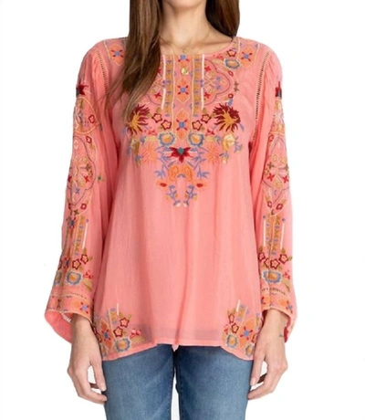 Johnny Was Sypress Blouse In Coral Sunset In Pink
