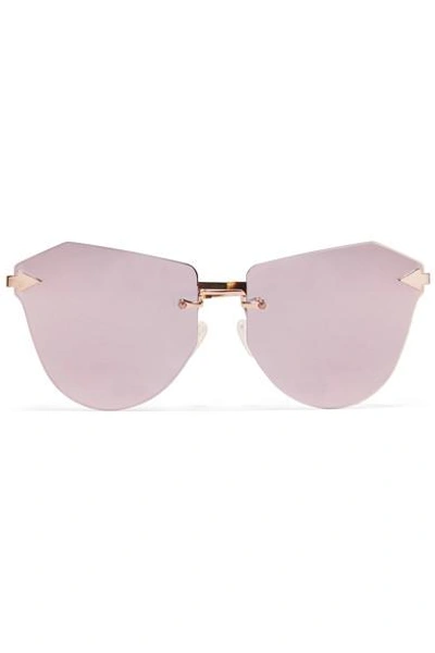 Karen Walker Dancer Cat-eye Rose Gold-tone Mirrored Sunglasses