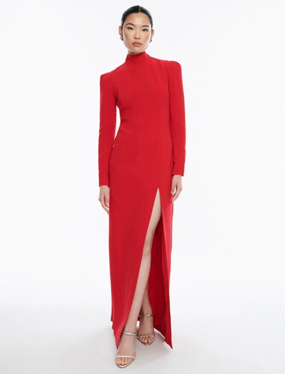 Bcbgmaxazria Beatrix Long Sleeve Gown In Carmine Red