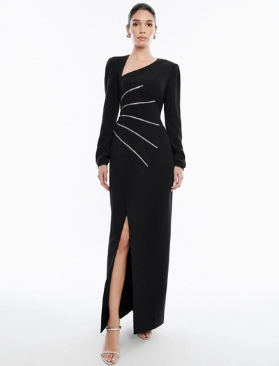 Bcbgmaxazria Fletcher Long Sleeve Gown In Black Beauty