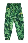 DSQUARED2 COTTON CARGO PANTS WITH ALLOVER SKATER CAMOU GRAPHICS