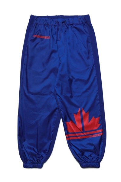Dsquared2 Kids' Logo-print Cotton Track Pants In Blue