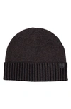 Bruno Magli Marled Ribbed Cuff Cashmere Beanie In Brown/ Black