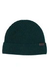 Hickey Freeman Cashmere Knit Cuffed Beanie In D. Green