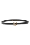 Valentino By Mario Valentino Baby Preciosa Leather Belt In Black