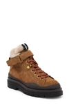 See By Chloé Jolya Shearling-lined Suede Hiking Boots In Tobacco/ivory