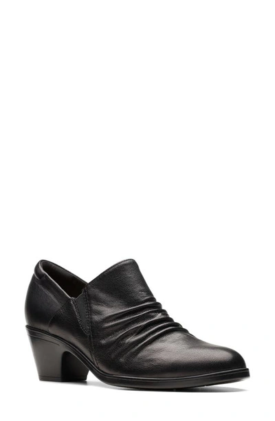 Clarks Emily Cove Womens Leather Embossed Shooties In Black