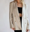 Loulou Studio Donau Double Breast Wool Blazer In Beige