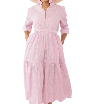 Gretchen Scott Teardrop Maxi Dress - Stripe Wash & Wear In Pink