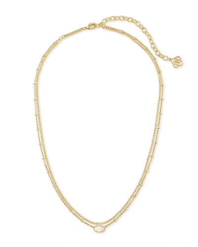 Kendra Scott Emilie Gold Multi Strand Necklace In Iridescent Drusy