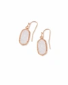 KENDRA SCOTT LEE ROSE GOLD DROP EARRINGS IN IRIDESCENT DRUSY