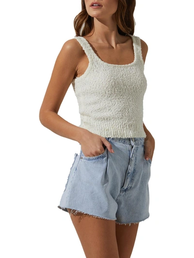 Astr Virgo Womens Knit Sleeveless Tank Top Sweater In White