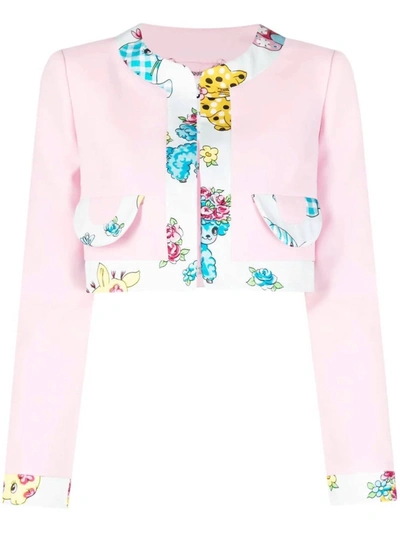 Moschino Calico Animal-detail Crepe Jacket In Pink