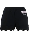 MOSCHINO SCALLOPED SHORTS IN BLACK