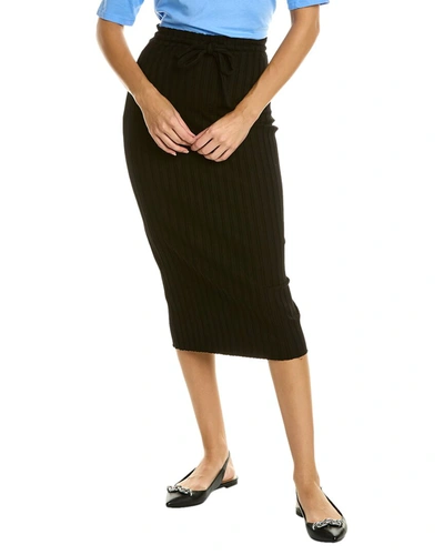 Stateside Siro Rib Drawstring Tube Midi Skirt In Black