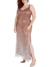 NW NIGHTWAY PLUS WOMENS SEQUINED MAXI EVENING DRESS
